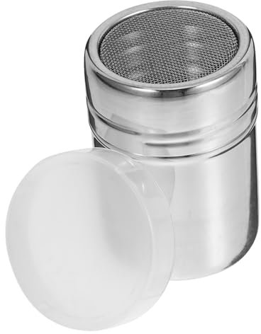 PRETYZOOM Stainless Steel Dusting Tube Reusable Shaker for Cappuccino Sprinkle Lid for Powdered Sugar Cocoa Powder and Coffee Beans