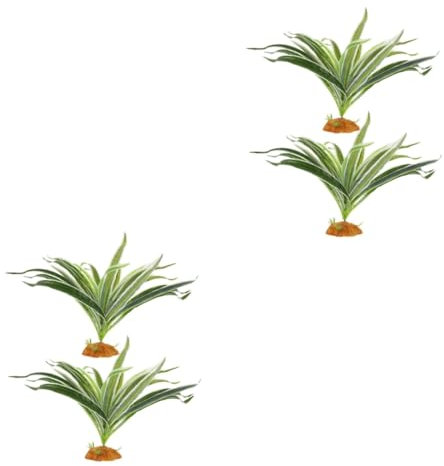 YARNOW 4pcs Artificial Plant Reptile Tank Decoration Model for Turtle Terrarium Fish Aquarium Cave Decorative Ornament