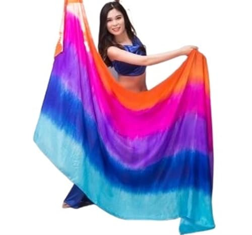 AMEEDA Seide Bauchtanz Schleier Frauen Bauchtanz Seidenschleier(Color 07,250cm 114cm)