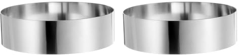 sourcing map 2PCS Round Cake Ring 7 x 2 Inch Seamless Stainless Steel Pastry Mousse Dessert Ring Mirror Coating for Baking Cooking Making Tool