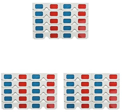 Tityvirnix 3 set 10pcs/set Universal Paper Anaglyph 3D Glasses Red Blue Cardboard Movie Game DVD Video TV 3D Glasses 14.5x3.8 cm