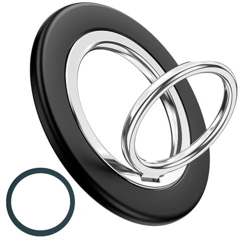 Supporto magnetico per anello MagSafe, per iPhone 16/15/14 Pro Max, 12/13 Pro Max Mini, nero
