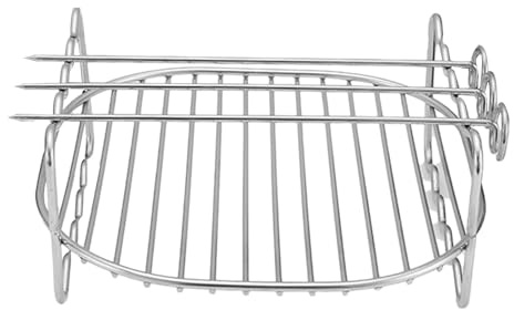 Airs Fryer Shelf - Air Fryers Racks for Du-al Drawer | Air Fryer Grill Rack | Metal Skewers for Airr Fryerr | Airr Fryers Accessories with Skewers | Double Layer Stainless Steel Grill Multi-Purpose