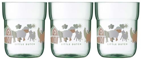 Mepal Kinder-Trinkgläser Mio 3er Set Trinkglas für Kinder Kinderbecher ab 9 Monaten Spülmaschinengeeignet 250ml Little Farm