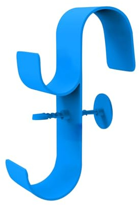 Halterung für Pool Kescher,Poolstangen Aufhänger,Heavy Duty Schwimm Metallhalterungen,Pool AusrüStungshaken,Laubrechen, Bürste, Vakuumschlauch, Poolzubehör & Gartenwerkzeug (Blau)