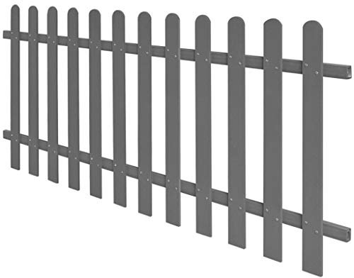 Outdoor WPC Lattenzaun Panel für Garten Terrasse Einfassung 200x80cm Grau Wetterbeständig Absperrtür für Außenräume