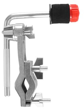 Tiardey Abrazadera De Montaje para Batería, Brazo En L, Brazo De Platillo Cromado con Soporte, Accesorios para Instrumentos De Percusión En Uso, Color Rojo