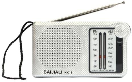Petite Radio Portable A Piles, Poste De Radio AM/FM Portable, Mini Radios A Pile Survie, Transistor Radios Vintage Retro pour Catastrophe Maison Secours Voyage Outdoor Camping Randonnée Extérieur