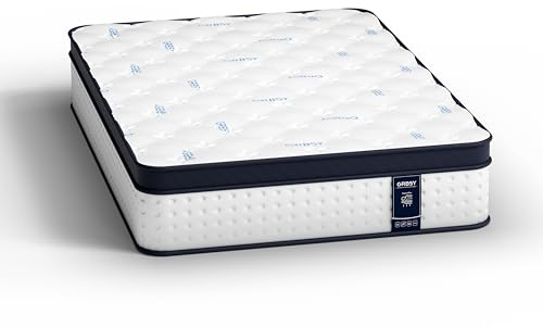 Grbsy Colchón 135x190 cm – Híbrido 26 cm: 7 Zonas Muelles Ensacados + Espuma Viscoelástica Alta Densidad. Aislamiento Movimiento, Hipoalergénico, Transpirable – Certificados Oeko-Tex y CertiPUR-US