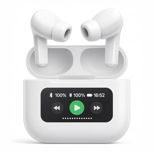 Wireless Earbuds Bluetooth 5.4,2025 Smart Touch Screen[5 EQ Modes],4 ENC Noise Cancelling Mic,48H Playtime HiFi Stereo Headphone,IP7 Waterproof,Earphones for iOS system version 13.0 or later/Android