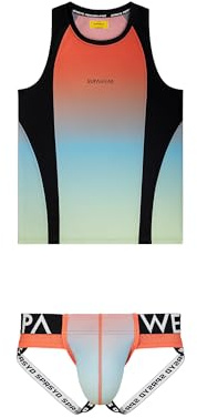 SUPAWEAR - Mäns Underkläder - SPR Gradient Rainbow Multipack 1x Singlet + 1x Jockstrap - Storlek L