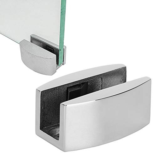 Guide de porte coulissante, guide inférieur de porte de douche, accessoire de salle de bain adapté au verre de 0.3 à 0.6 pouces d'épaisseur, acier inoxydable