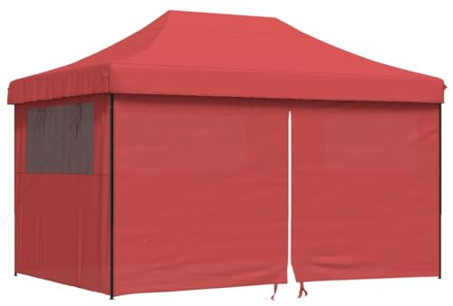 Generico Tendone per Feste Pieghevole Pop-Up con 4 Pareti bordò,Casa e Giardino,Prato e Giardino,Vita all'aperto,Strutture da Esterno,Baldacchini e Gazebo,Rosso,21.9 kg,4004979