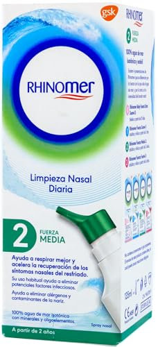 Rhinomer Spray Nasal 100% Agua de Mar, Fuerza Media 2, Para Adultos y Niños a Partir de 2 Años, 180 ml