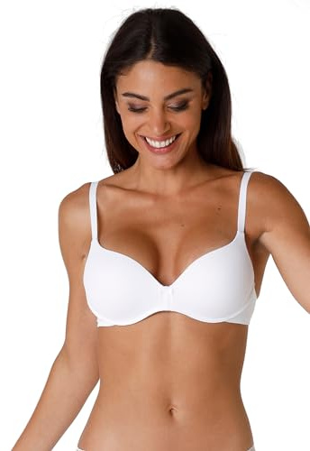 Lovable Reggiseno Push-Up Senza Ferretto in Microfibra Soft | Coppe Imbottite | L04FH Intimo My Daily Comfort Donna, Bianco, 32 / 2B