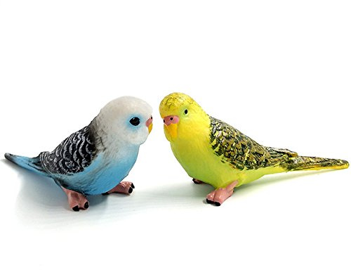 Yalulu 2Pcs Decorative Simulation Parrot Artificial Figures Miniature Animal Model Birds, Craft Bird For Home Ornaments