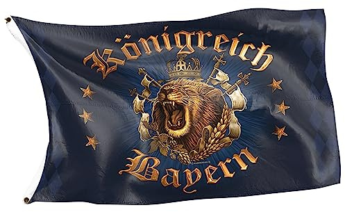 RAHMENLOS Original Design-Flagge für den Bayern Fan: Königreich Bayern