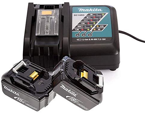 Makita Genuine DC18RC 7.2-18V Li-Ion Fast Charger with 2 x BL1830 3Ah Batteries