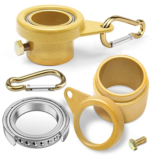 MOFEEZ Flagpole Rotating Rings,360 Degree Anti-Wrap Flag Mounting Rings with Bearings for 7/10 -1 Diameter Flag Pole Tangle Free (Pack of 2-Gold)
