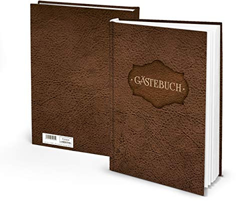 Logbuch-Verlag Großes Gästebuch DIN A4 Hochzeit Hochzeitsgästebuch in Lederoptik Ferienwohnung Hotel Gäste vintage braun