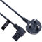 2 Pin Mains Power Lead Fig Figure 8 Right Angle Flat Cable Compatible with PS4 PS5 Samsung Panasonic JVC Philips LG Sony TV | Canon Pixma HP Brother Printer | 90 Degree Angled UK 2m (Black)