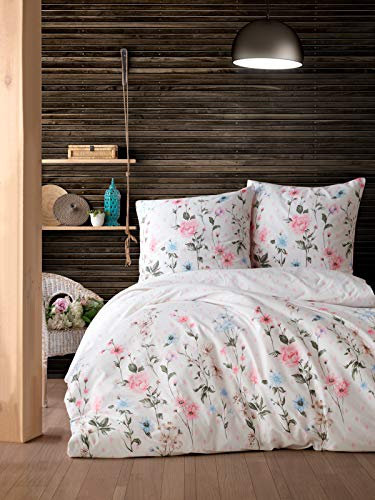 ZIRVEHOME Bettwäsche 135x200 cm. 2-teilig Set 100% Baumwolle Bettbezug 135x 200cm Kissenbezug 80x80cm Renforcé Bettwäsche-Sets 135x200 mit Reißverschluss Palitra