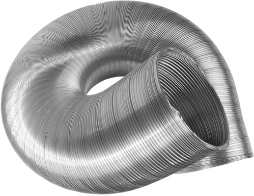 Vent Systems Ø125 mm - 3 m / Ø5-10ft Round Flexible Aluminium Hose Pipe – Heavy Duty Air Duct Tube for Heating, Cooling, HVAC System, Air Conditioning, Dryer Vents, Exhaust and Ventilation