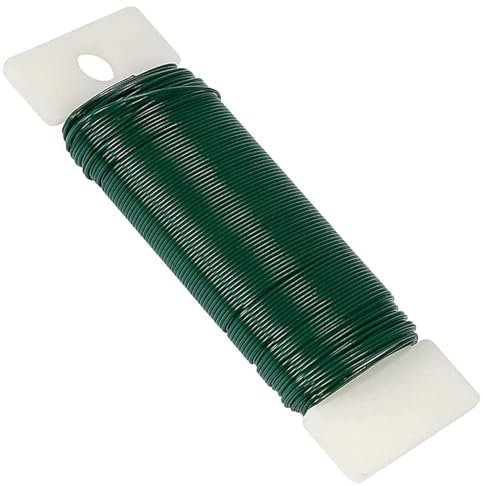 1 Pack Floral Wire Christmas Wreath Wire 22 Gauge,FloristryWire Green Garden FloralWire FloristsWire,MossingWire Binding Wires Flexible Paddle Wires for Xmas Wreath Makeing,Craft,Flower Arrangements