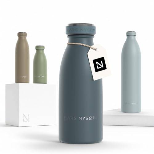 LARS NYSØM Gourde INOX 350ml | 0.35L Bouteille d’eau isolée | Gourde étanche pour Le Sport, la Bicyclette