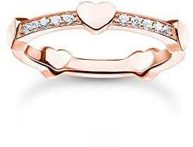 THOMAS SABO Damen Ring Pavé mit Herzen