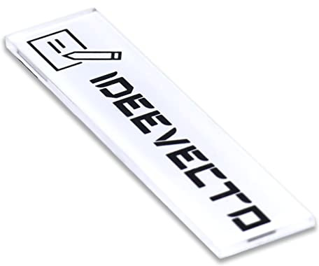 Plaque boite aux lettres Plexiglass BLANC personnalisable Adhésive - dimension 100x25mm - épaisseur 3mm - 5 coloris - Résistant intempéries et UV - Facile à poser - Fabrication Atelier France