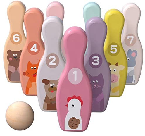 Toyvian Bowlingset Für Junge Mädchen Indoor-Bowling-Spielzeug Set Mit Cartoon-Tieren Junge Mädchen-bowlingspielzeug Für Jahre Tisch-Bowling-Set Von Jahren