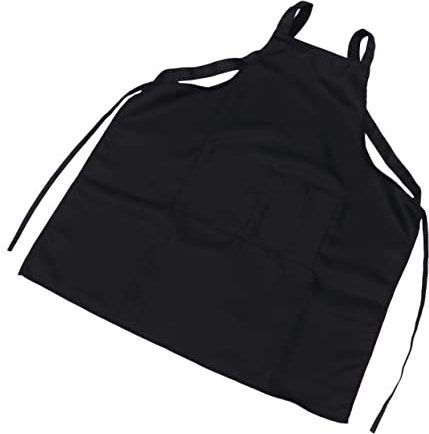 BESTonZON Wasserdichte Arbeitsschürze Mit Tasche Und Doppeltem Schultergurt Anti-öl Schürze Für Restaurant Für Kochen Und Backen Schwarz