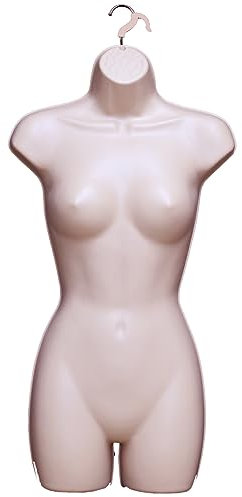 Display Guru Adult Female Full Size Hanging Body Form Display Mannequin Body Form Mannequin Display Form Ideal for Shop Display, Market Traders (Dark Skin)