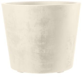 Kreher XXL Pflanzkübel Millennium mit rollbarer Plattform und einem Volumen von 80 Liter! Tolle Naturstein Optik in Braun oder Anthrazit! Maße: 59 x 49 cm (ØxH) (Creme)