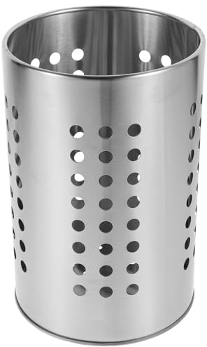 PRETYZOOM Support Porte-couverts En Acier Inoxydable Grosse Taille Égouttoir Perforé, Multifonction Cuisine, Rangement Ustensiles, Compatible Baguettes, Cuillères, Fourchettes, Organisation La Cuisine