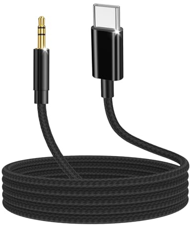 LBSC USB C to 3.5mm Jack Audio Aux Cable，Aux Cable for iphone, Aux Stereo Jack Cables Compatible with iPhone 15 Pro Max Galaxy S24 Ultra S23 S22 S20 FE A55 2024 i-Pad Pro/Air Pixel (Black 1M)