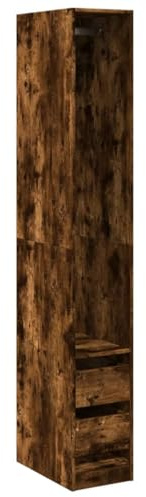vidaXL Armario Madera de ingeniería Color Roble Ahumado 30x50x200 cm