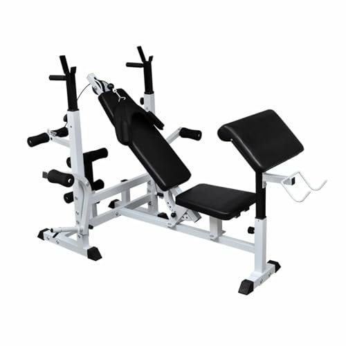 HSWOYEA Verstellbare/Faltbare Krafttrainingsbank, Mehrzweck-Schräg-/Neigungsbank für Ganzkörpertraining mit schnellem Zusammenklappen, Hantel-Multibank