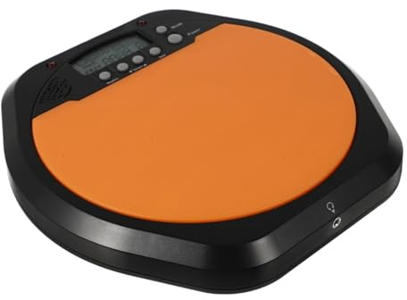 Elektronische Übungstrommel 8 Zoll Orange für Rhythmustraining | Flexibles Silikon mit Abs, Satz für Percussion und Schlagzeug, Volumenreduziert