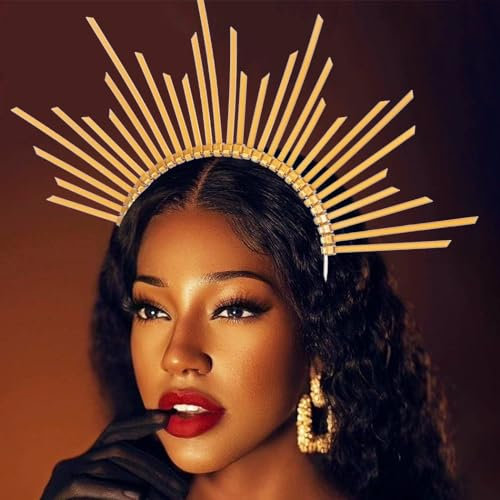 Zoestar Serre-tête à pointes dorées avec auréole de Marie - Accessoire de cheveux pour femme