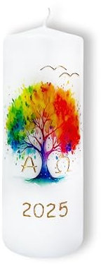 FRITZ COX Osterkerze 'Lebensbaum', vierjahreszeiten, mit Jahreszahl, A&O, 15x6cm