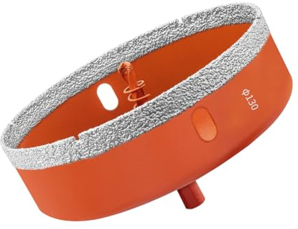 Meccion Scie cloche diamantée pour carrelage avec foret de centrage, foret diamant brasé dur pour porcelaine, céramique, verre, granit, carrelage, grès cérame, marbre (130 mm)