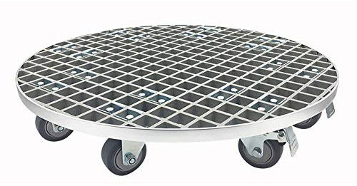 Carrello per piante in ferro resistente con ruote, 43 cm, rotondo, per interni ed esterni, carrello per piante in vaso con ruote per una facile mobilità