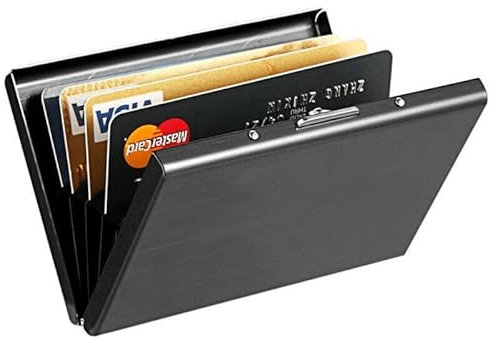 KEQAR RFID Blocking Kartenetui aus Metall, Kreditkartenetui für Damen und Herren, Kartenetui mit 10 Fächern, RFID & NFC Schutz, Kartenetui Metall, Visitenkarten Etui