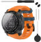 TopPerfekt Strap Compatible with Garmin Instinct 3, Soft Silicone Replacement Watch Band 26mm and 2 x Screen Protectors for Instinct 3 50mm AMOLED/Solar Smart Watch for Women Men (Orange/Racer Blue)