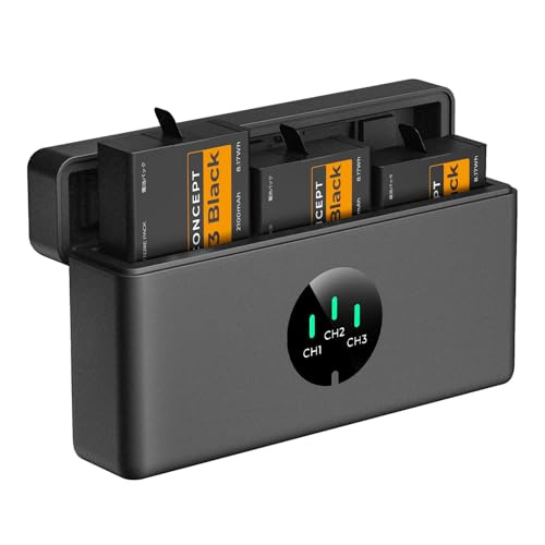 K&F CONCEPT Hero 13 Battery, 3-Pack Enduro Hero13 Batteries and Upgraded Fast Charger Compatible with GoPro Hero 13 Black Camera
