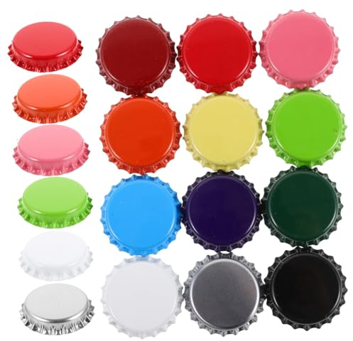 Tofficu Tapas de Botellas de Cerveza de Metal Doble Cara 60 Piezas Multicolor Suministros de Arte de Pared y Decoración para Manualidades y Bricolaje