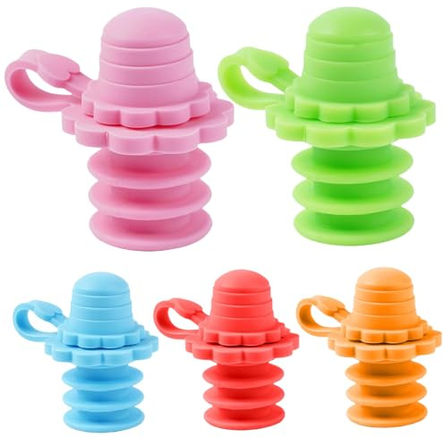 Beccuccio Di Bottiglie Di Silicone, Bevanda Per Bambini, Topper Per Bottiglia D'acqua, Design In Silicone A Prova Di Versamento, 5 Pezzi Protezione Da Perdite E Protezione Da Parte Della Bocca, 1,97 P