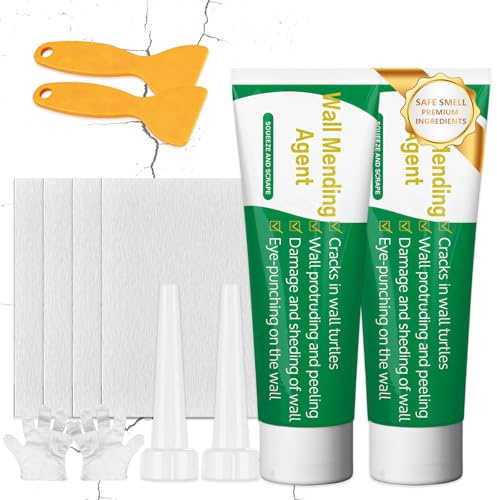 2 Pack Wandreparaturcreme, 2 x 100g Spachtelmasse Weiß Innen, Fertigspachtel Für Raufaser Reparatur Und Bohrloch Füllung, Wandfarbe Ausbessern Weiß, Einfache Anwendung